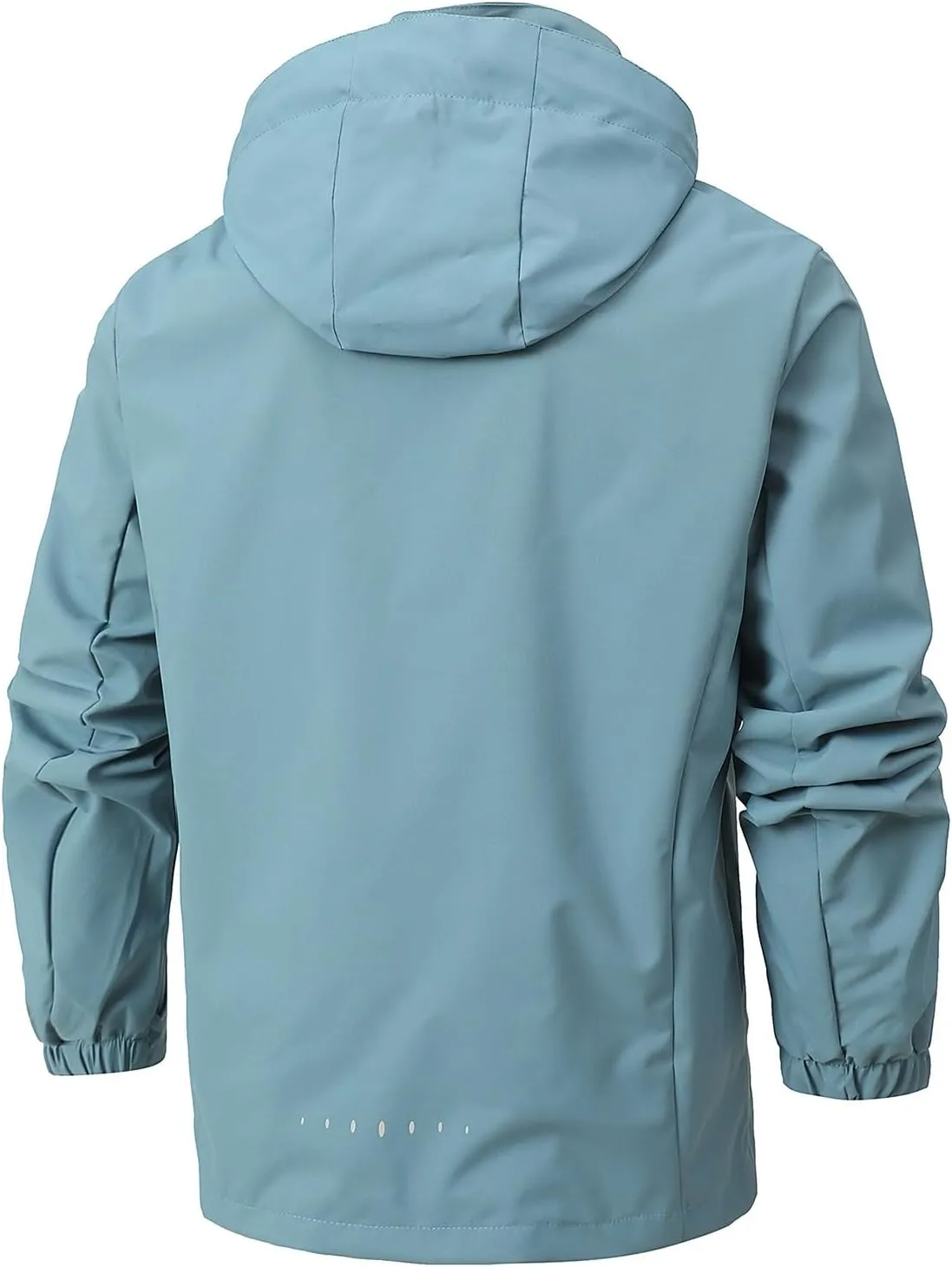 Finelylove Mens Lightweight Rain Jacket Breathable Soft Shell Jacket Waterproof Hooded Windbreaker Raincoat for Hiking