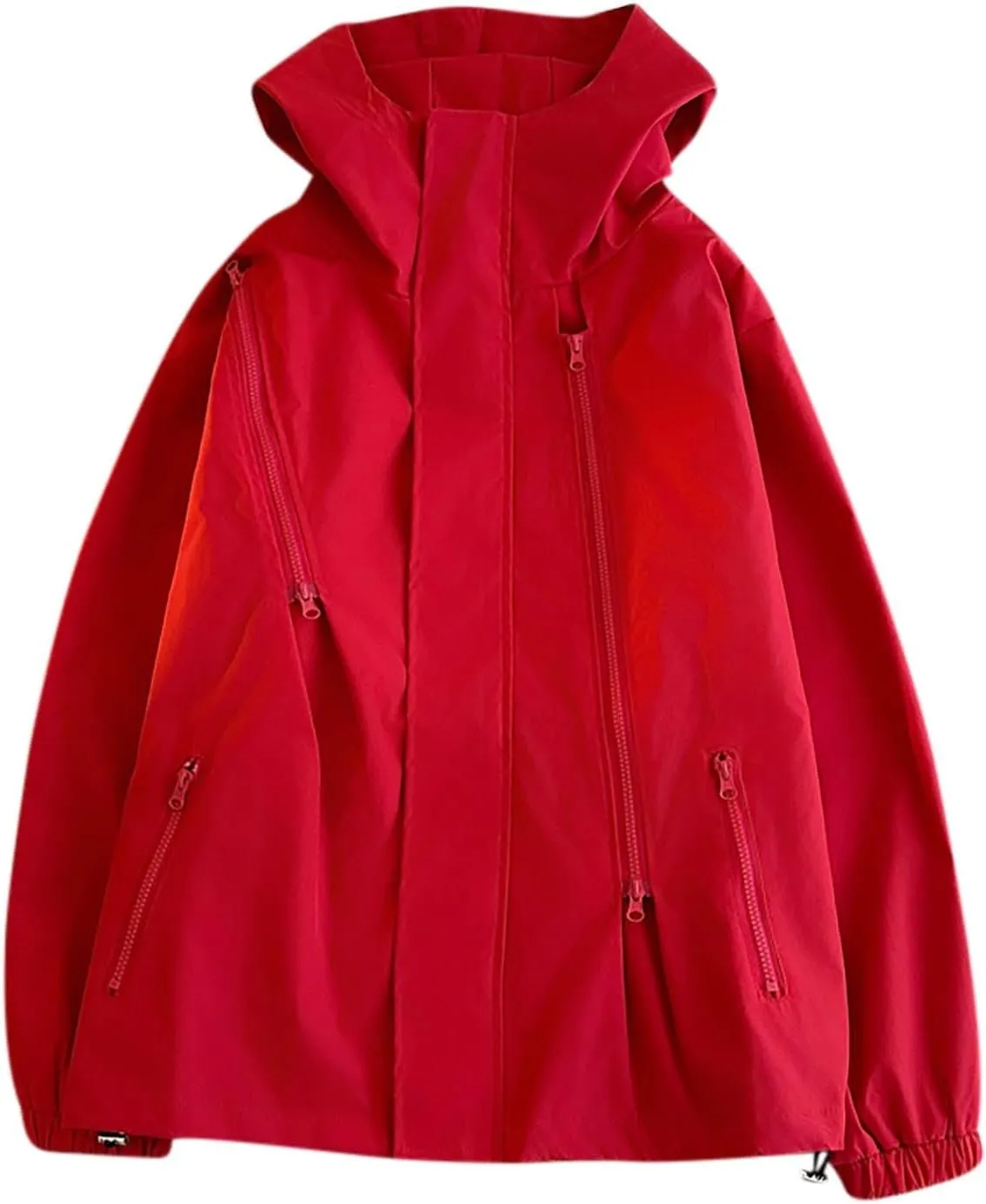 Finelylove Mens Rain Jacket Waterproof Lightweight Hooded Windbreaker Fashion Casual Light Jacket Outdoor Rain Coats