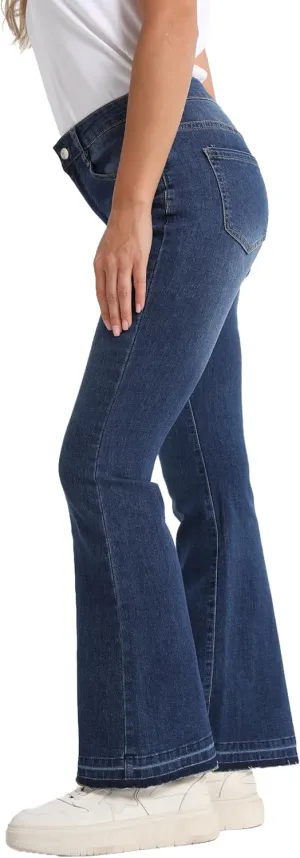 Flare Bell Bottom Jeans for Women High Waist Flared Women's Jeans Wide Leg Skinny Woman Denim Pants