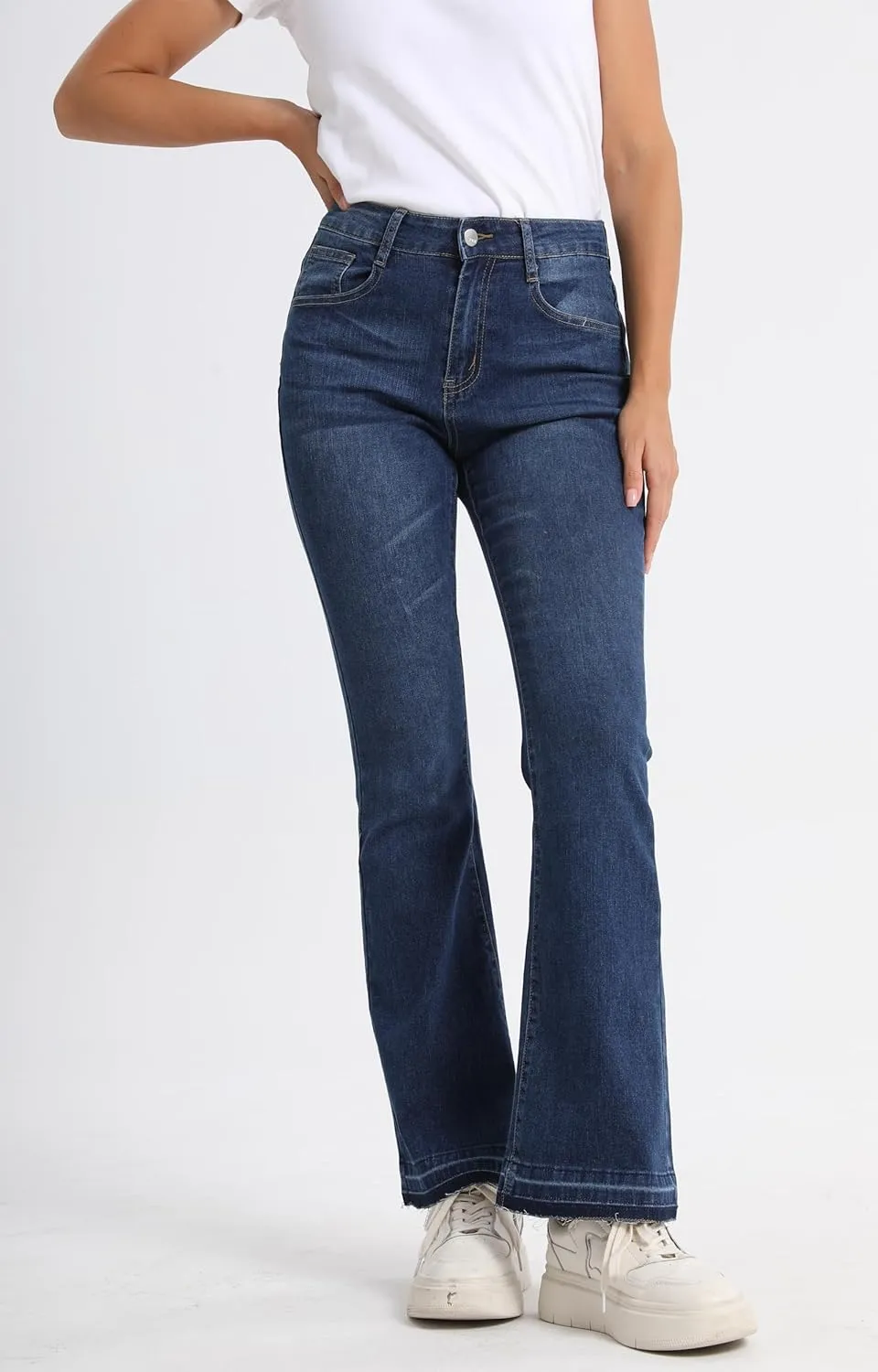 Flare Bell Bottom Jeans for Women High Waist Flared Women's Jeans Wide Leg Skinny Woman Denim Pants