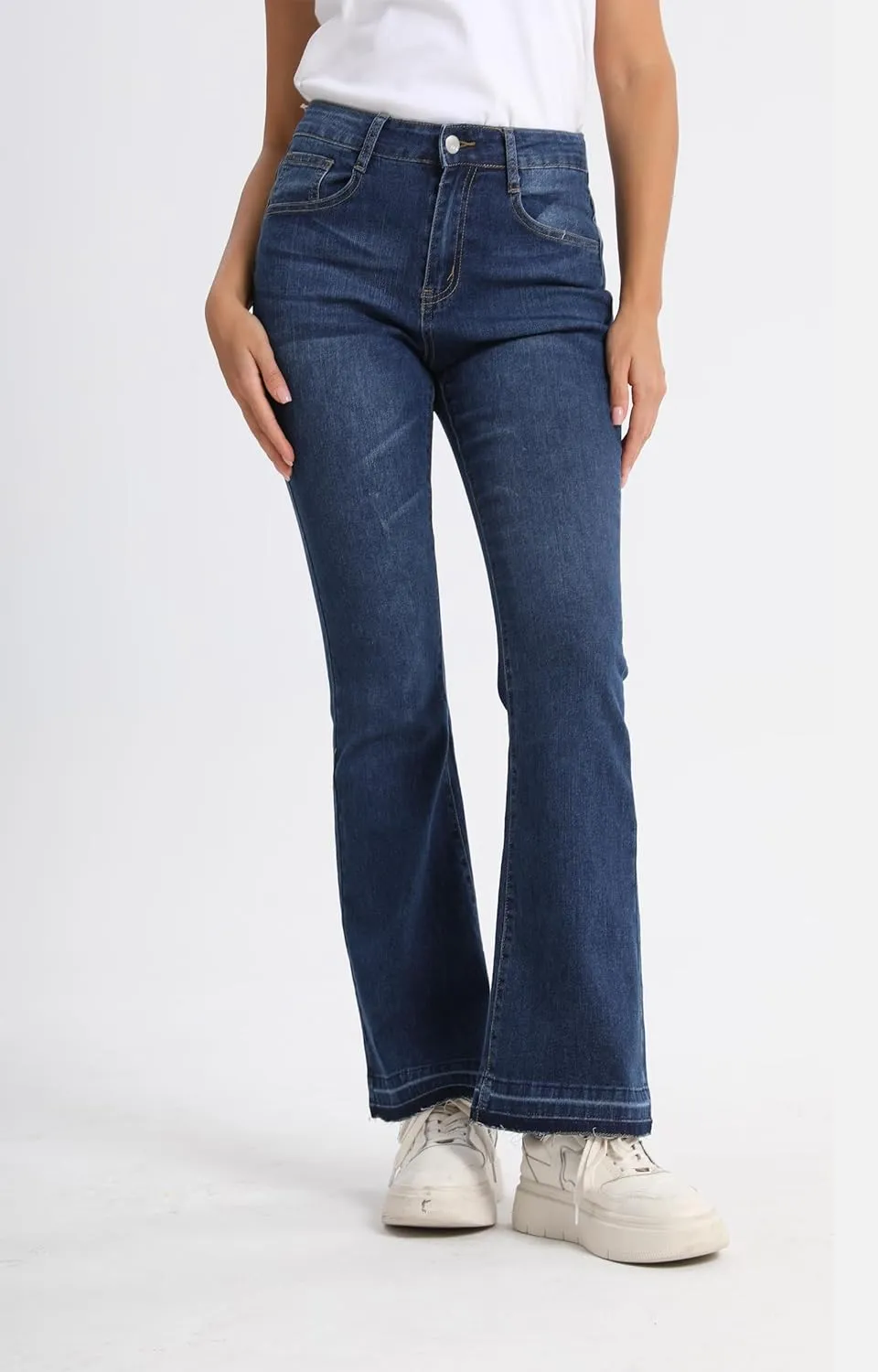 Flare Bell Bottom Jeans for Women High Waist Flared Women's Jeans Wide Leg Skinny Woman Denim Pants