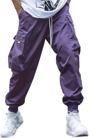 FZVYD Men's Baggy Cargo Pants Trendy Casual Parachute Pant Loose Fit Harem Joggers Relaxed Streetwear Joggers with Pockets