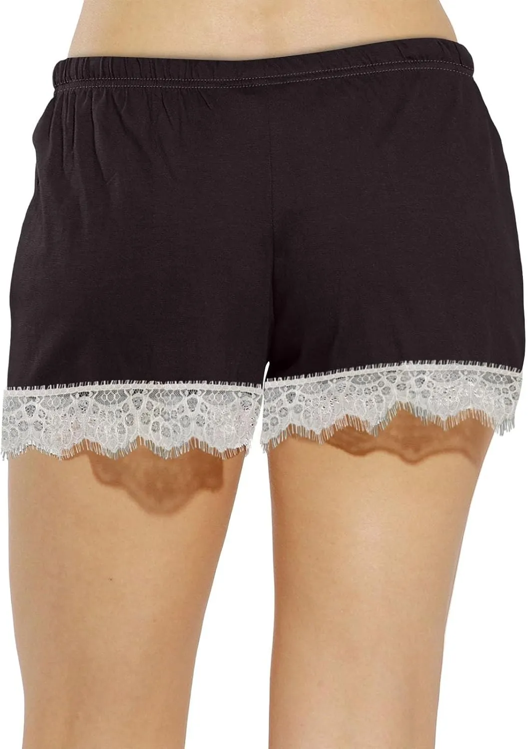 GOFULY Sleep Shorts Women Plaid Loose Fit Summer Lace Lounge Pajama Bottoms Cute Elastic Waist Drawstring Shorts 2025 Trendy