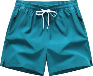 GUNLIRE Boy's Quick Dry Running Shorts Athletic Active Gym Lightweight for Outdoor Camping Hiking Sports Shorts