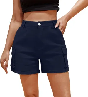 Jeans for Women Trendy Stretchy High Waisted Cargo Denim Shorts Summer Casual Button Fly Butt Lifting Hot Jean Jorts