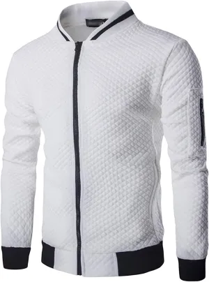 JEShifangjiusu Men'S Cotton Long Sleeve Sweatshirt Full Zip Stand Collar Winter Jacket Coat Diamond Style Shirt Top Outwear