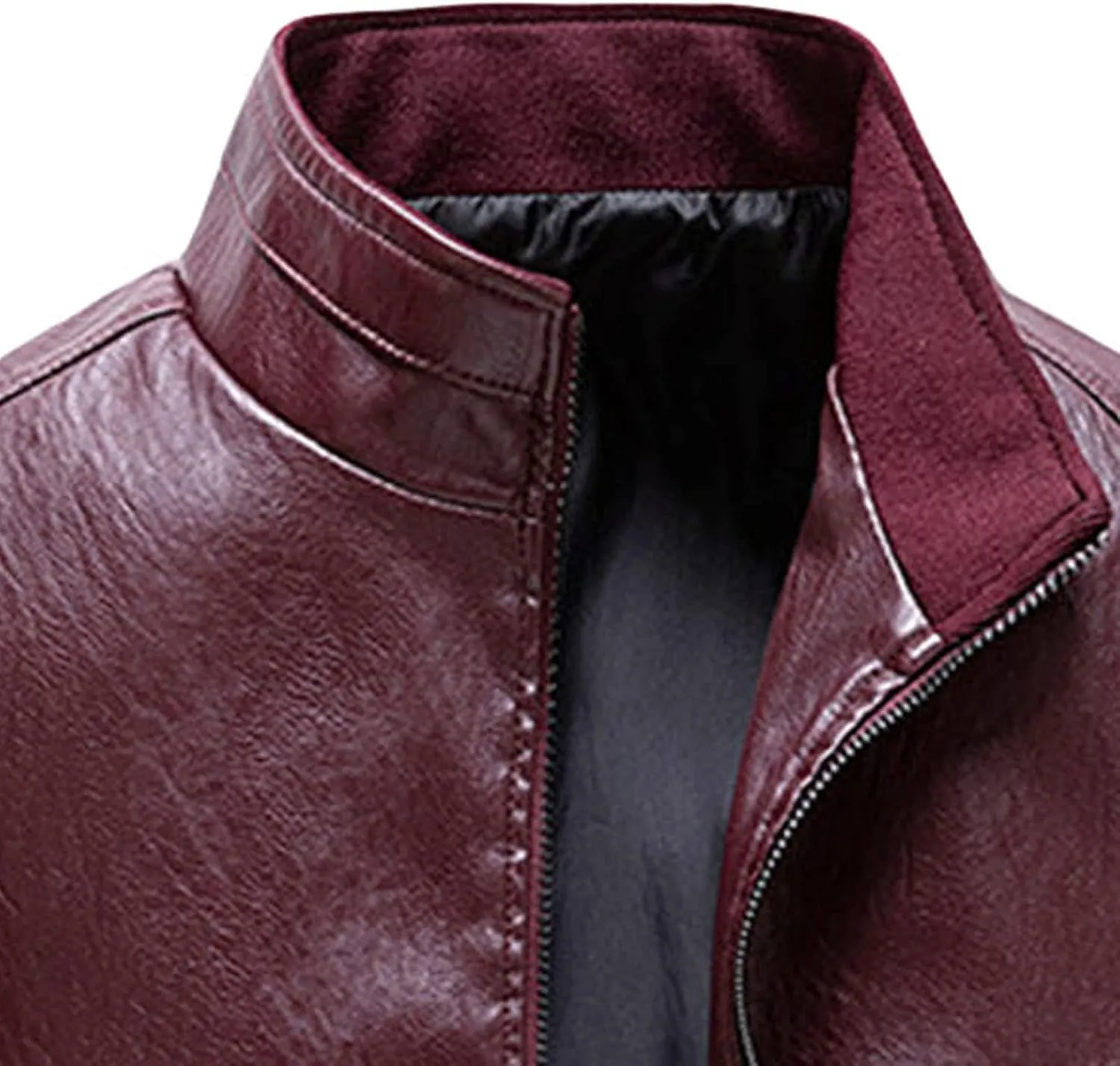 JEsilunmaMY Men's Full Zip Motorcycle Jackets Long Sleeve Spring Fall Leather Outwear Slim Fit Casual Moto Biker Bomber Coats