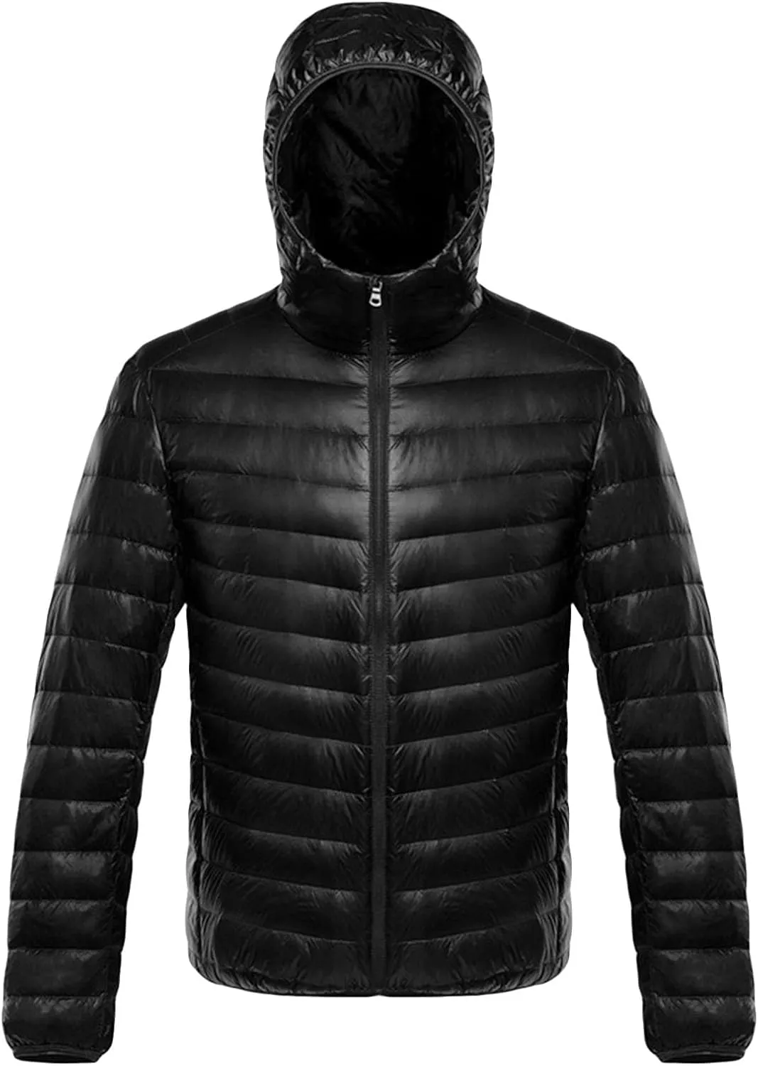 JEsilunmaMY Men's Puffer Jacket Cropped Down Coat Lightweight Zip Up Packable Puffer Jackets Slim Short Quilted Outwear