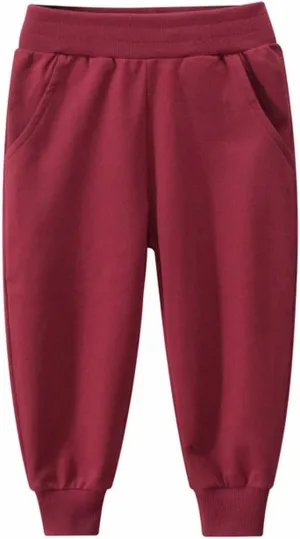 Kids Girls Boys Joggers Pants Sweatpants Elastic Waist Casual Jogging Trousers Bottom Pocket