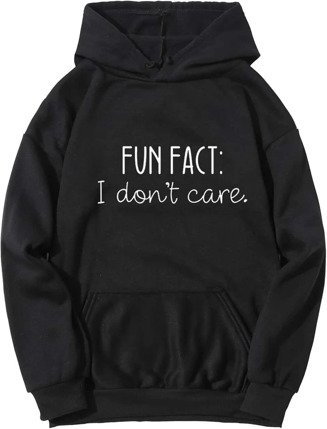 Ladies Women's Letter Graphic Hooded Print Round Neck Long Sleeve Sweatshirt Tops Sweater with Back Zipper