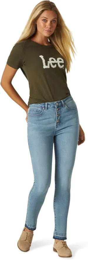 Lee Women's Slim Fit High Rise with Button Fly & Released Hem Jean