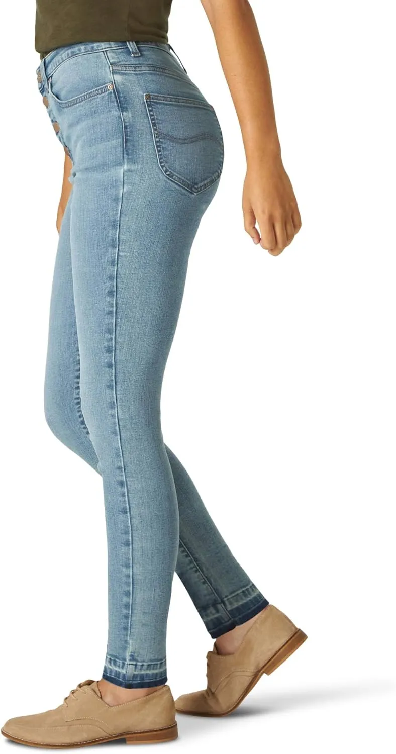 Lee Women's Slim Fit High Rise with Button Fly & Released Hem Jean