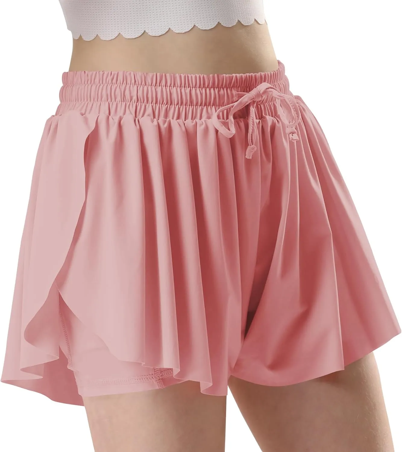 LETAOTAO Girls Athletic Shorts Kids Gym Running Biker Shorts for Teen with Liner 2-in-1 Running,Active