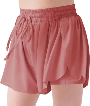 LETAOTAO Girls Athletic Shorts Kids Gym Running Biker Shorts for Teen with Liner 2-in-1 Running,Active