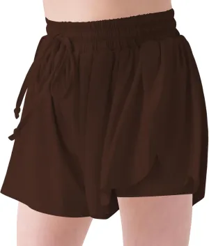 LETAOTAO Girls Athletic Shorts Kids Gym Running Biker Shorts for Teen with Liner 2-in-1 Running,Active