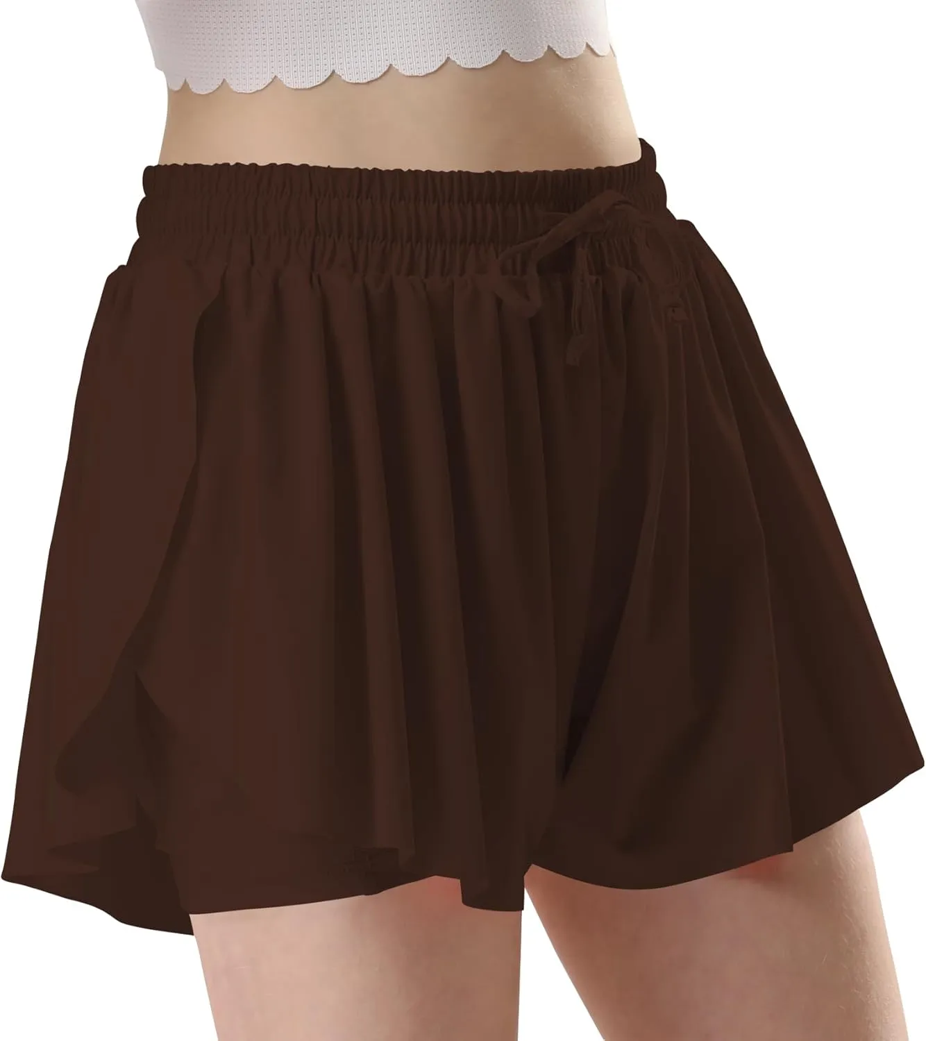 LETAOTAO Girls Athletic Shorts Kids Gym Running Biker Shorts for Teen with Liner 2-in-1 Running,Active