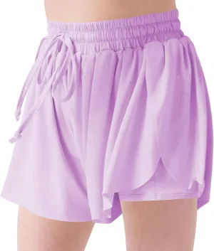 LETAOTAO Girls Athletic Shorts Kids Gym Running Biker Shorts for Teen with Liner 2-in-1 Running,Active