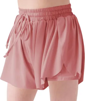LETAOTAO Girls Athletic Shorts Kids Gym Running Biker Shorts for Teen with Liner 2-in-1 Running,Active