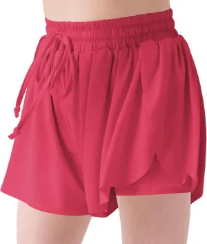 LETAOTAO Girls Athletic Shorts Kids Gym Running Biker Shorts for Teen with Liner 2-in-1 Running,Active