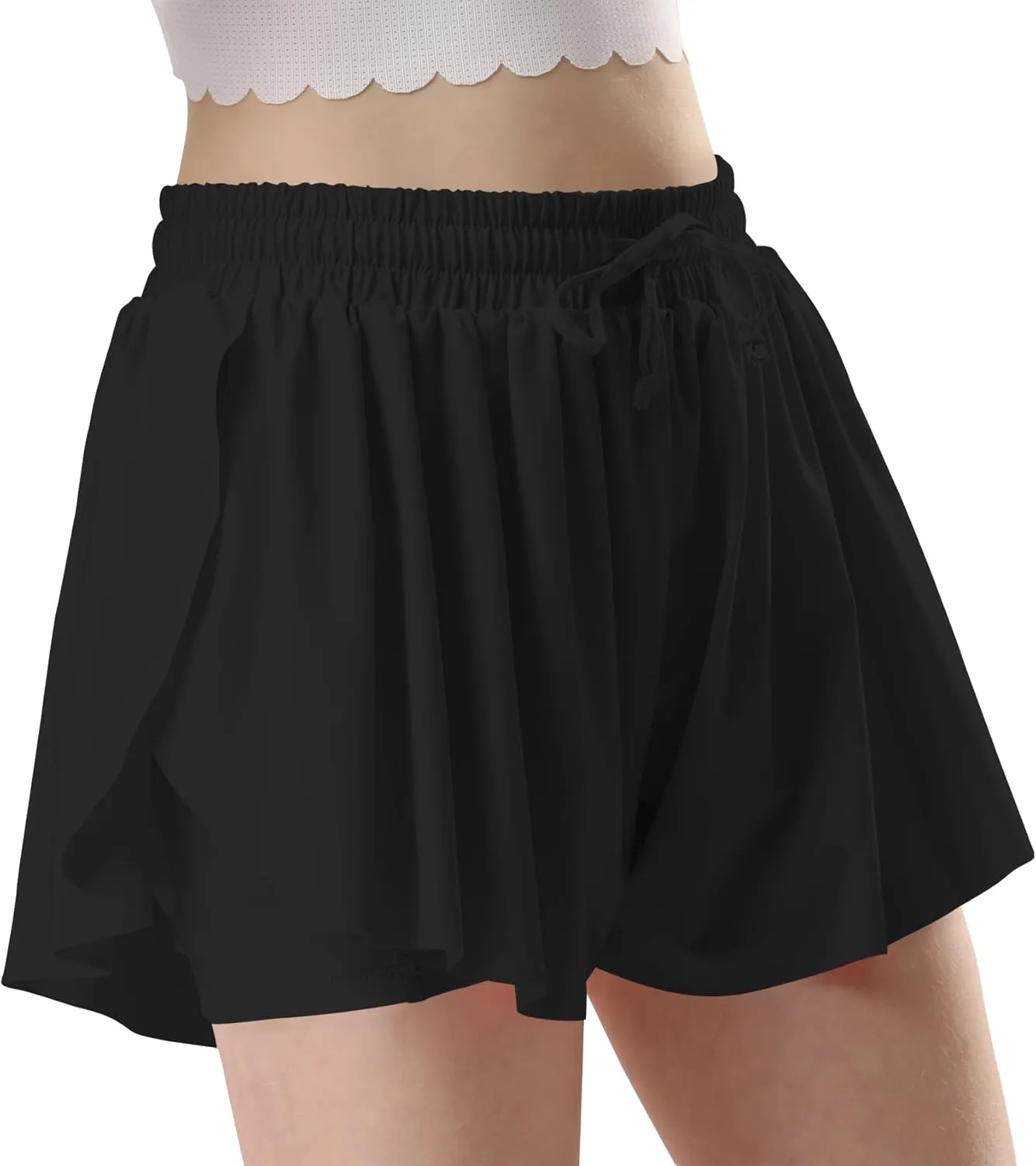 LETAOTAO Girls Athletic Shorts Kids Gym Running Biker Shorts for Teen with Liner 2-in-1 Running,Active