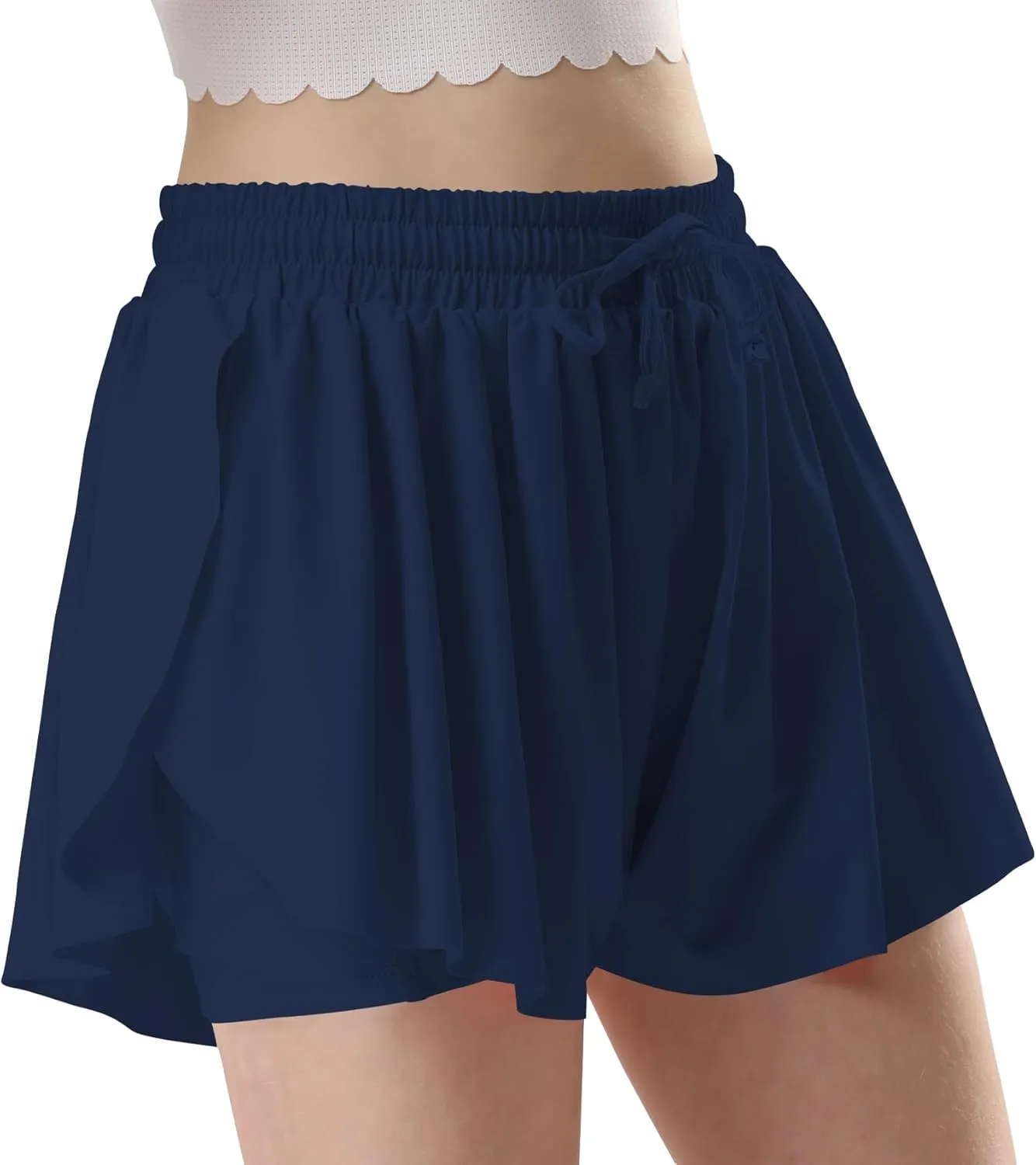 LETAOTAO Girls Athletic Shorts Kids Gym Running Biker Shorts for Teen with Liner 2-in-1 Running,Active