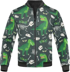 linqin Dino Bones Roar Lightweight Waterproof Rain Jacket Men Windbreaker Jacket Zipper Jacket Men Outwear