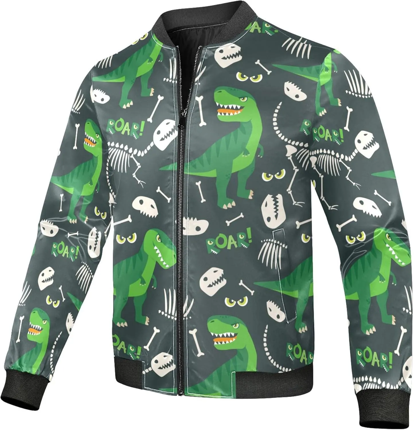 linqin Dino Bones Roar Lightweight Waterproof Rain Jacket Men Windbreaker Jacket Zipper Jacket Men Outwear
