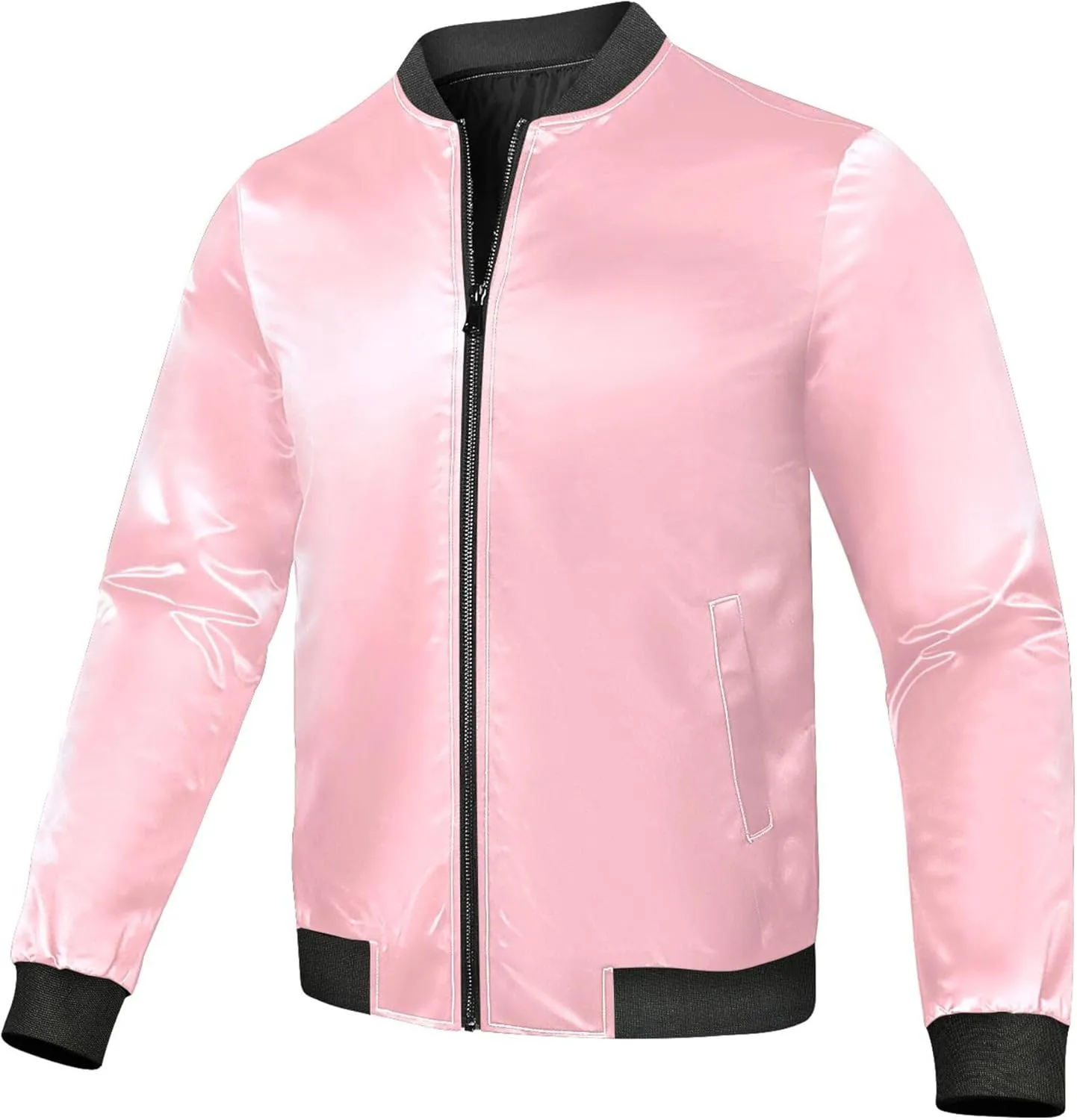 linqin Light Peach Mens Jackets Lightweight Windbreaker Jacket Outer Shell Jacket Men Pockets