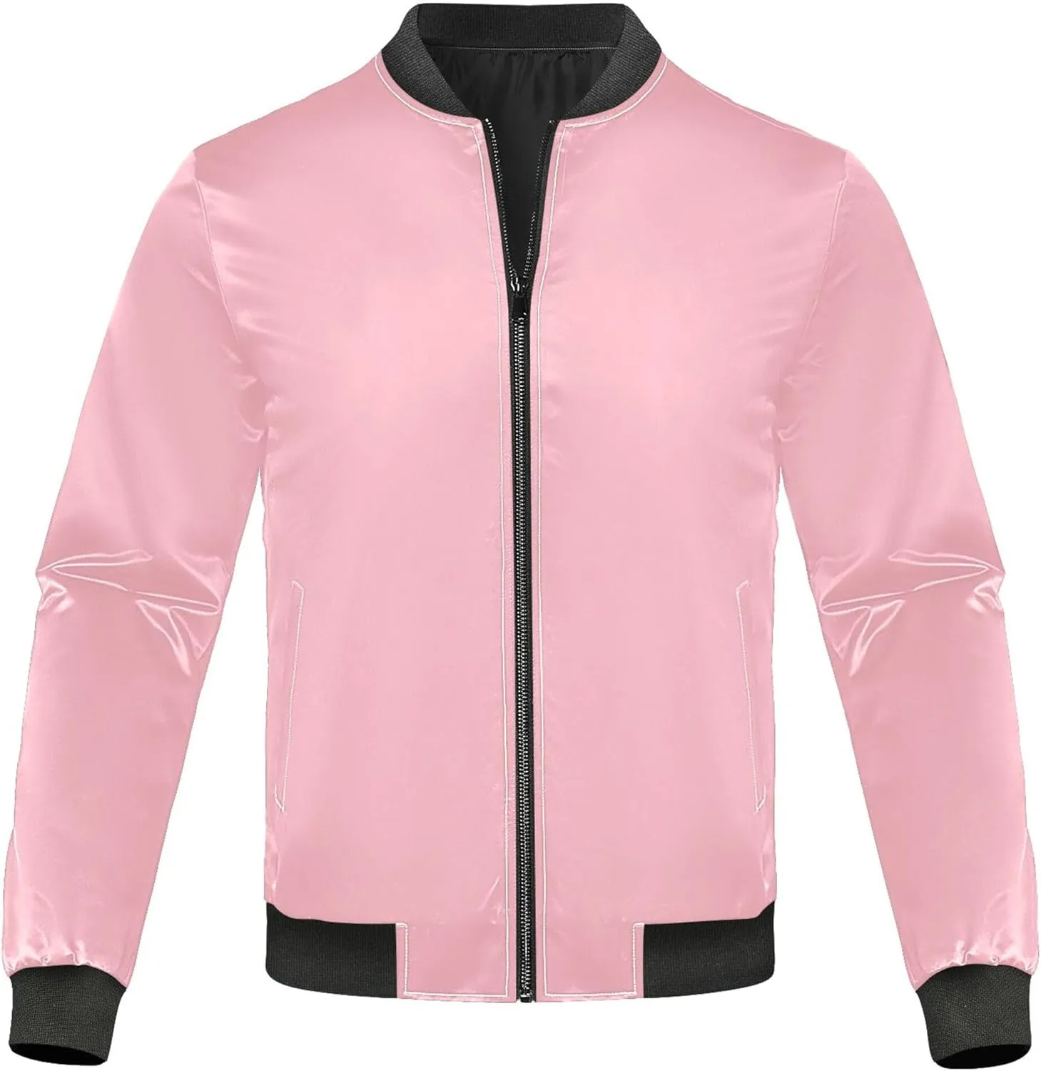 linqin Light Peach Mens Jackets Lightweight Windbreaker Jacket Outer Shell Jacket Men Pockets