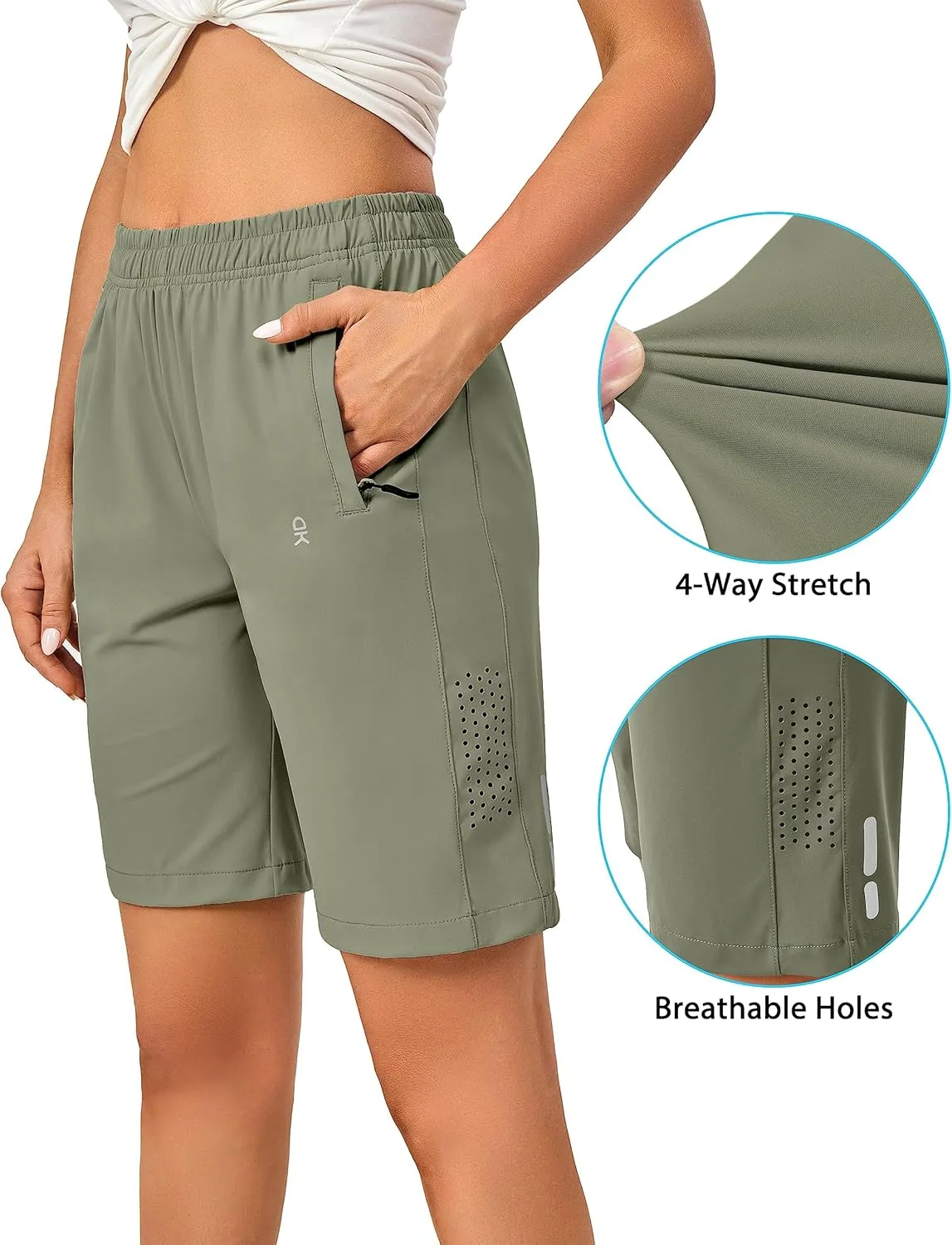 Little Donkey Andy Women's Stretch Hiking Shorts Quick Dry Lightweight Athletic Shorts for Running Golf