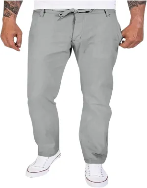 Lmdudan Men's Drawstring Loose Linen Beach Pants Lightweight Elastic Waist Yoga Lounge Straight Leg Trousers with Pockets