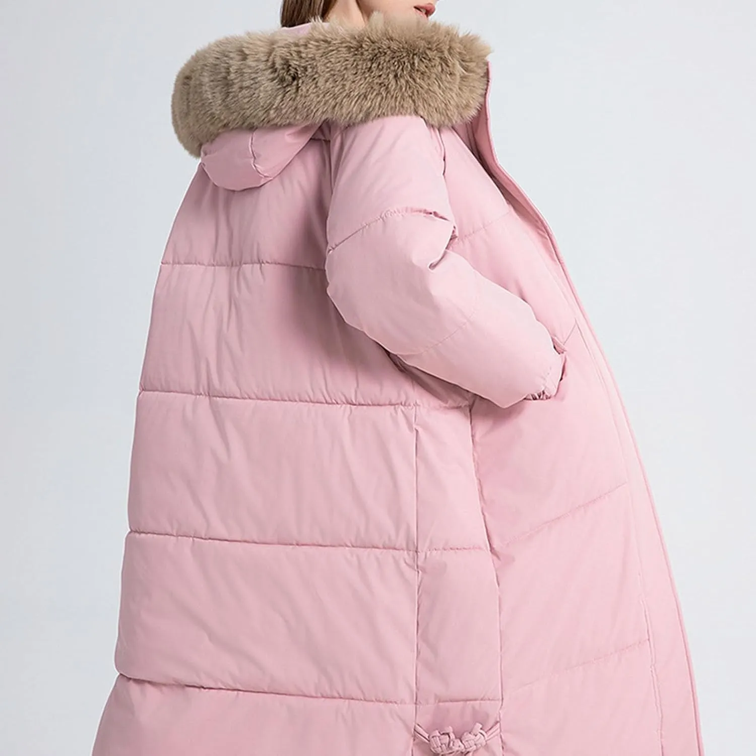 Long Winter Coats for Women Warm Thick Puffer Jacket Heavyweight Quilted Parkas Insulated Down Coat with Fur Hood