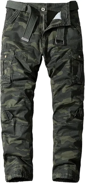Maiyifu-GJ Men's Multi Pockets Hiking Pants Cargo Pants Casual Cotton Athletic Jogger Trousers Straight Leg Sweatpants