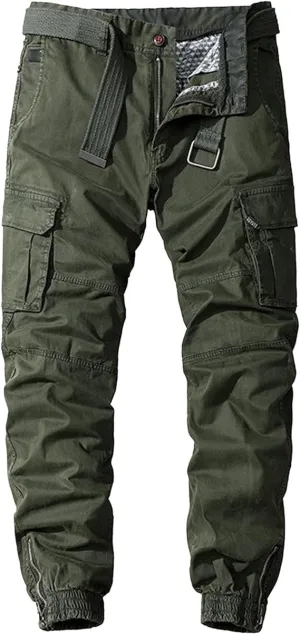 Maiyifu-GJ Men's Multi Pockets Hiking Pants Cargo Pants Casual Cotton Athletic Jogger Trousers Straight Leg Sweatpants