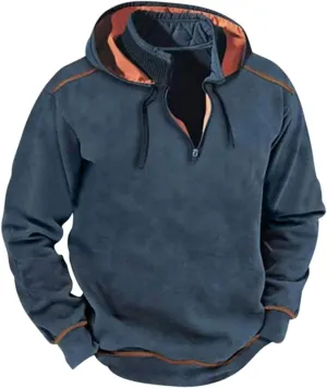 Men Tactical Hoodie Sweatshirt Quarter Zip Cargo Pullover Hoodies Workout Gym Sports Running Outdoor Winter Jackets