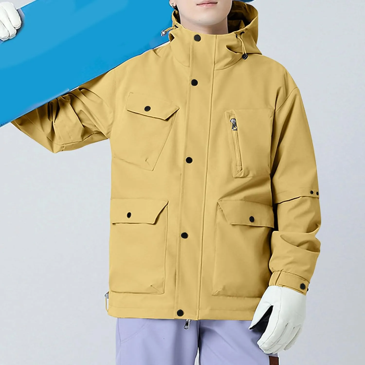 Men Women Oversized Rain Jackets Waterproof Windbreaker 2024 Unisex Hooded Raincoat for Outdoor Hiking Mountaineering