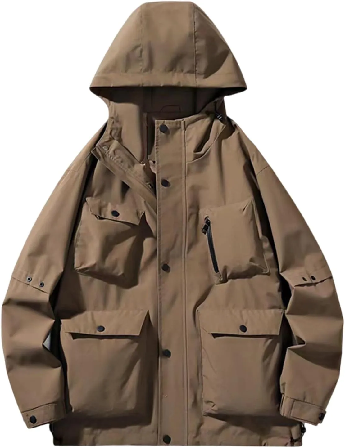 Men Women Oversized Rain Jackets Waterproof Windbreaker 2024 Unisex Hooded Raincoat for Outdoor Hiking Mountaineering