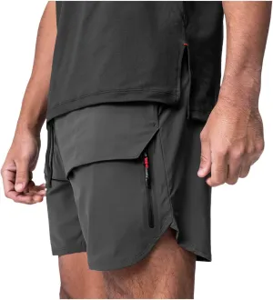 Men's 3 Inch Inseam Running Shorts with Zipper Polyester Sports Athletic Straight Leg Running Fitness Shorts