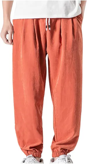 Mens Baggy Sweatpants Casual Relaxed Fit Baggy Pants Elastic Waist Drawstring Big and Tall Joggers Cargo Hiking Pants