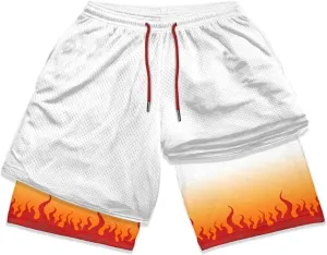 Mens Boy 2 in 1 Workout Running Shorts Quick Dry Lightweight Gym Athletic Training Shorts