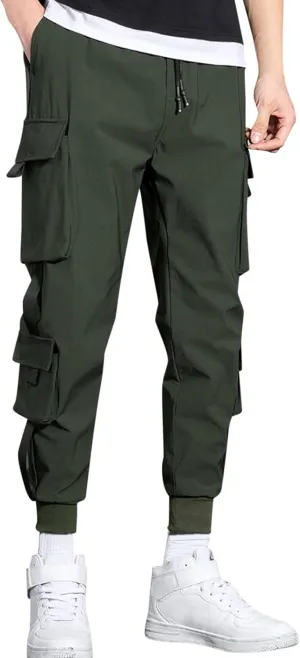 Mens Cargo Pants Lightweight Sweatpants for Men with Pockets Running Jogging Joggers Casual Tactical Track Pants Trousers