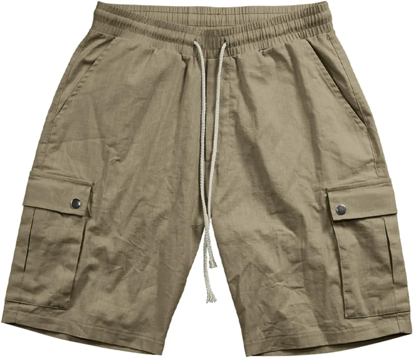 Mens Cargo Shorts Casual Classic-Fit Shorts Cotton Drawstring Summer Beach Stretch Golf Shorts