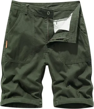 Mens Cargo Shorts Cotton Relaxed Fit Camouflage Camo Cargo Short Men's Shorts Cotton Work 3/4 Cargo Capris Twill Short
