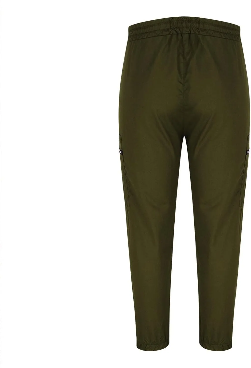 Men's Casual Cargo Pants Drawstring Elastic Waist Joggers Sweatpants Solid Color Multiple Pockets Hiking Trousers