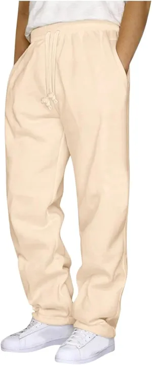 Men's Casual Sweatpants Elastic Waist Drawstring Sweatpants Baggy Jogger with Pockets Workout Trouser Work Pants