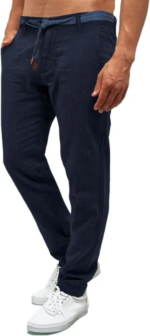 Mens Classic Striped Pants Baggy Fit Elastic Waist Drawstring Straight Casual Sweatpants Fashion Golf Trousers