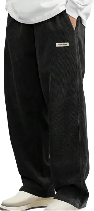 Men's Corduroy Lounge Pants Casual Drawstring Elastic Waist Straight Leg Joggers Going Out Sweatpants with Pockets