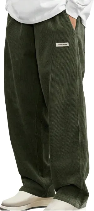 Men's Corduroy Lounge Pants Casual Drawstring Elastic Waist Straight Leg Joggers Going Out Sweatpants with Pockets