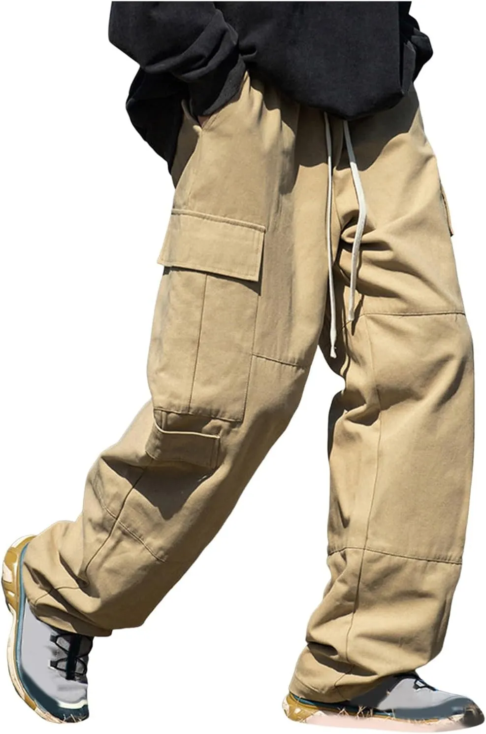 Men's Cotton Cargo Pants Multi-Pocket Trousers for Trekking Elastic Men's Pants Men's Twill Relaxed Fit Cargo Pant