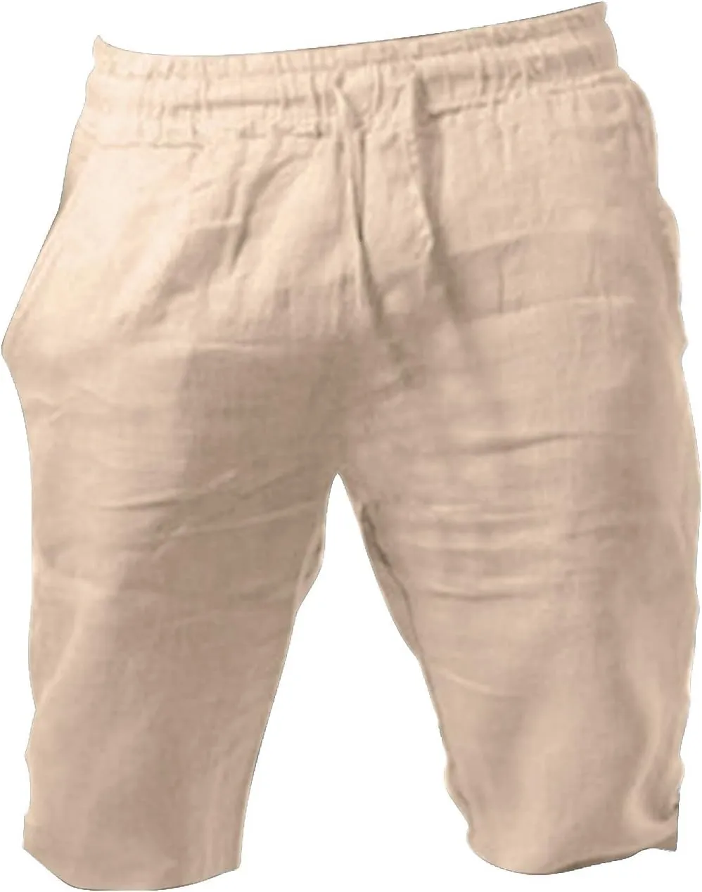 Men's Cotton Linen Shorts 2025 Summer Lightweight Breathable Running Beach SweatShorts Waist Drawstring Lounge Pants